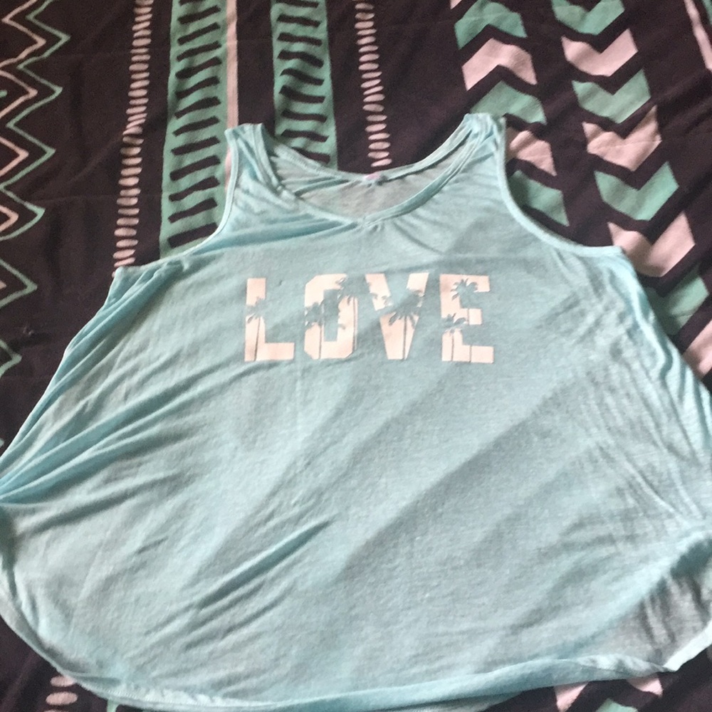 Light blue “Love” tank top!